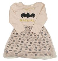 Světlerůžové šaty s netopýry - Batgirl H&M