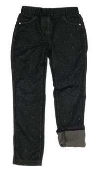 Černé puntíkaté zateplené tregíny Topolino