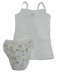 2set - Bílá košilka s motýly + bílé kalhotky s Peppou