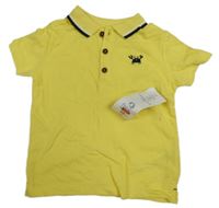 Nové - Žluté polo tričko s výšivkou F&F