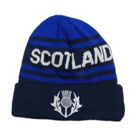 Tmavomodro-safírová fotbalová pletená čepice - Scotland