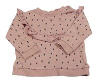 Starorůžová vzorovaná mikina s volánem H&M