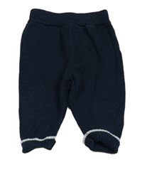 Tmavomodré pletené tepláky