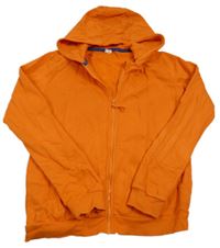 Oranžová propínací mikina s kapucí zn. Hema