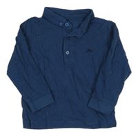 Tmavomodré polo triko s výšivkou Matalan