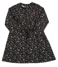 Černé květované šaty se srdcem z flitrů