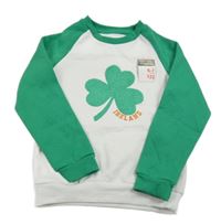 Nové - Bílo-zelená mikina s trojlístkem Primark