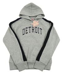 Nové - Šedo-černá mikina s nápisem a kapucí BoardAngels