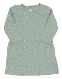 Světlezelené květované bavlněné šaty s králíky TCM