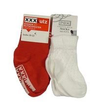 2x ponožky - červené + bílé perforované