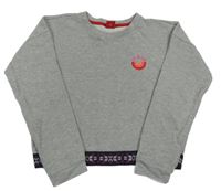 Šedá melírovaná crop mikina s výšivkou S. Oliver