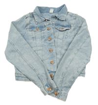 Světlemodrá riflová crop bunda H&M