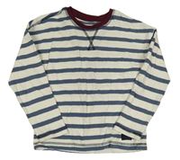 Bílo-modrošedé pruhované triko Primark