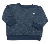 Tmavomodrá melírovaná mikina s výšivkou Next