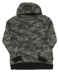 Tmavošedá army mikina s nášivkou a kapucí George