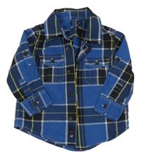 Modro-bílo-žlutá kostkovaná košile GAP