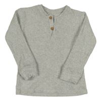 Šedé melírované žebrované úpletové triko s knoflíky George