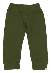 Khaki žebrované tepláky