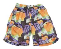Barevné vzorované plážové kraťasy