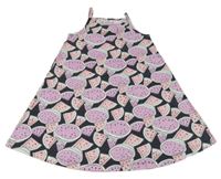 Černé bavlněné šaty s melouny Topolino