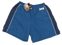 Nové - Petrolejovo-tmavomodré plážové kraťasy s nápisem