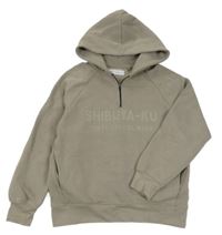 Zelenošedá mikina s nápisem a kapucí Zara