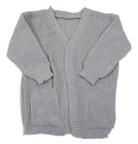 Šedý svetrový cardigan Shein