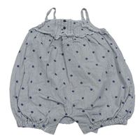 Modrý pruhovaný/puntíkatý lehký kraťasový overal Debenhams