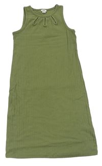 Khaki žebrované šaty River Island