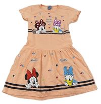 Meruňkové šaty s Minnie a kamarády Disney