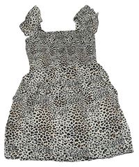 Bílo-černo-hnědé leopardí lehké šaty Primark