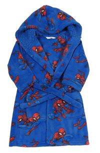 Modrý chlupatý župan se Spidermanem a kapucí M&S