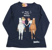 Nové - tmavomodré triko s koníky 