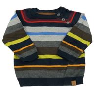 Šedo-tmavomodro-barevný pruhovaný svetr H&M