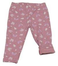 Světlerůžové silnější legíny s motýlky 