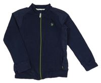 Tmavomodrá propínací mikina s šusťákovými prvky Baker