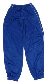 Modré sportovní tepláky s pruhem 