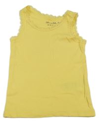 Žlutý top s krajkou 