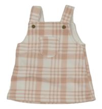 Růžovo-bílé kostkované fleecové laclové šaty George