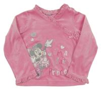 Růžové sametové triko s Minnie Disney