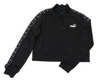Černá sportovní propínací crop mikina s logem Puma