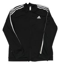 Černá sportovní funkční propínací mikina s logem Adidas