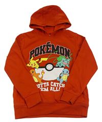 Červená mikina s pokémony a kapucí Next