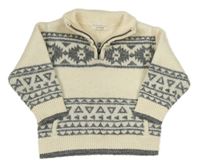 Bílo-šedý vzorovaný svetr Primark