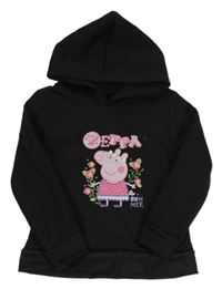 Černá mikina s Peppou a kapucí 