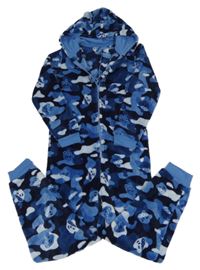 Tmavomodrá army plyšová kombinéza s Pudsleym a kapucí George