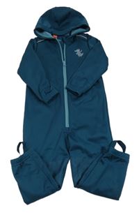 Petrolejová softshellová kombinéza s dinem a kapucí Lupilu