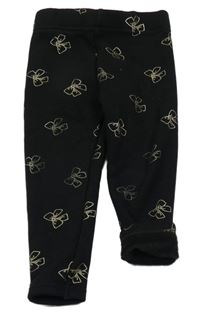 Černé zateplené legíny s mašlemi Primark