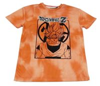 Oranžové batikované sportovní tričko s potiskem  - Dragonball Z