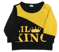 Černo-hořčicová mikina s nápisem Shein